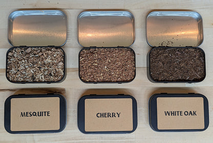 Three Pack of Wood Chips: Mesquite, Cherry, and White Oak